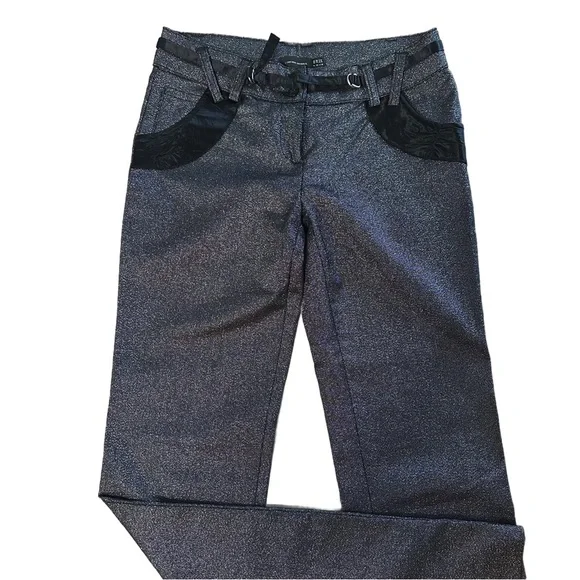 Y2K Metallic Silver Shimmer Pants – Low Rise Statement Trouser - Picture 10 of 15